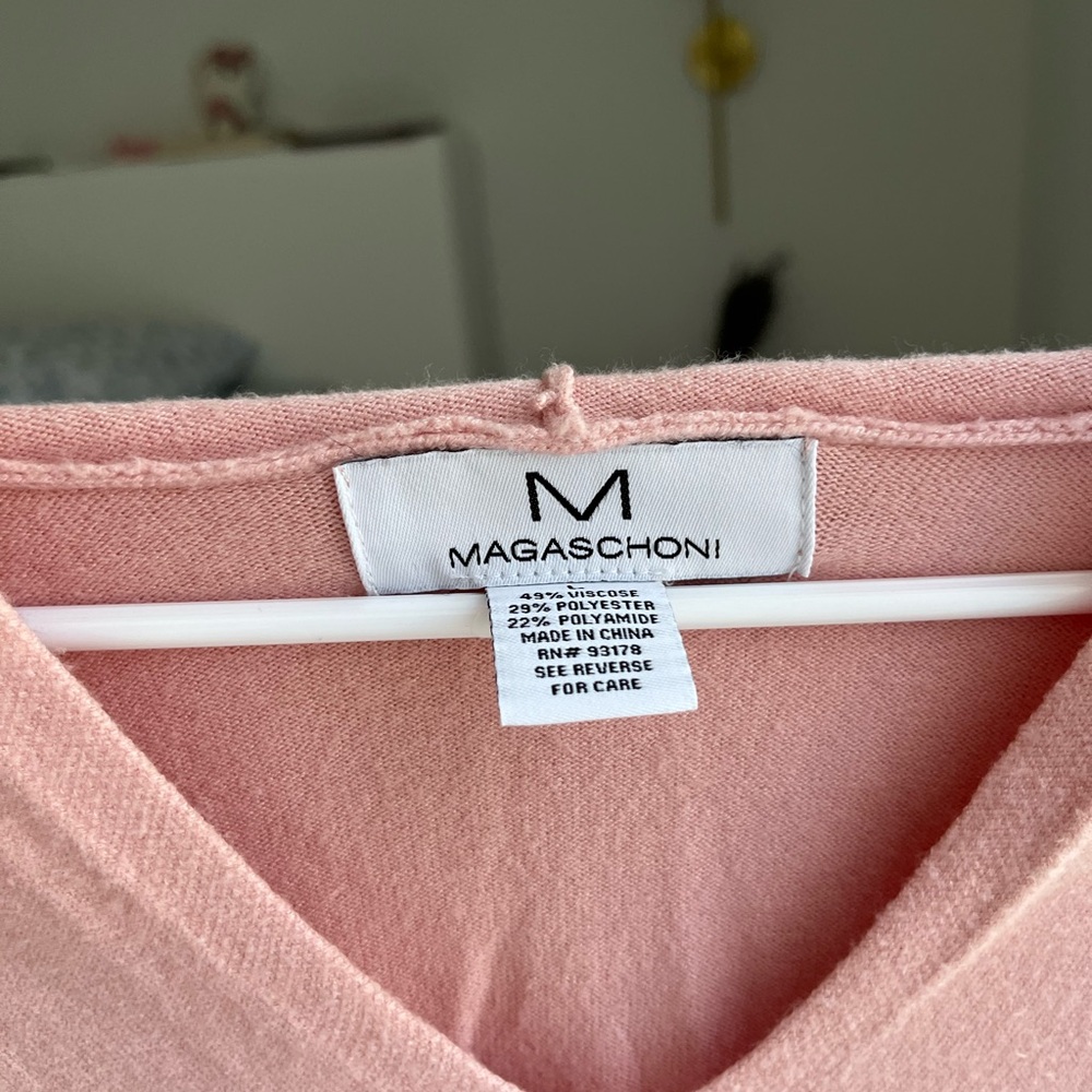 Magaschoni Pink V-Neck Top